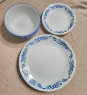 Corelle Vitrelle Blue CORNFLOWER 12 PC Set 4-Dinner Plates,4 Dessert and 4 Bowls