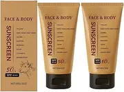 2 Pcs Mineral Tallow Sunscreen SPF 50, Mineral Tallow & Zinc Oxide, Organic Natural Sunblock, Face and Body, Lightweight Non-Greasy Formula, Water Resistant