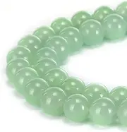 BRCbeads Light Green Jade Gemstone Smooth Round Loose Beads 6mm Approxi 15.5 inch 58pcs 1 Strand per Bag for Jewelry Making