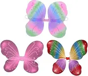 LIFKOME 3pcs Fairy Butterfly Wings Costumes Toddler Party Decorative Kids Wing Props