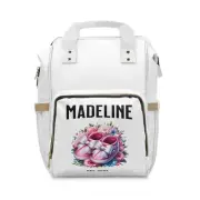 Personalized Baby Diaper Bag Mommy Backpack, Coquette Baby Shoes Floral Girl