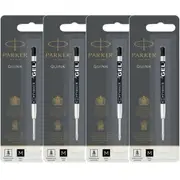 4 Pack Parker Genuine Quink Pen Refill Gel Medium Black Nib Ink