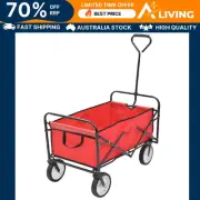 Folding Hand Trolley Steel Red Portable Cart Utility Dolly Heavy Duty Tran 43778