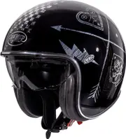 Premier Vintage NX, open face helmet , color: Black/Chromed , size: S
