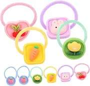 Vaguelly 10pcs Girls Ponytail Holders Elastic Hair Bands Animal Fruit Flower Patterns