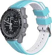 [MIASIFAN] Watch Band for Moonswatch Watch,Soft Silicone Strap for Omega X Swatch Moonswatch Speedmaster 20mm Watch, Quick Release Watch Replacement Strap Men Women