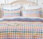 DAUAOTO Duvet Cover Twin Size Set, Girls Rainbow Geometric Checkered Pattern ...
