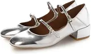 [EVOL] (イーボル) Evor DSV Women's Double Strap Round Pumps, 9.3 inches (23.5 cm), DSV, 23.5 cm