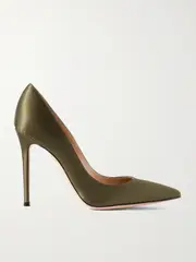 [Gianvito Rossi] Gianvito Rossi - Gianvito 105 Satin Pumps - Army green - IT37.5 IT 37.5 Green