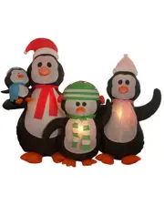 Northlight 5' Inflatable Penguin Family Lighted Christmas Yard Art Decoration NoSize NoColor