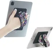 TFY Floral Padded Hand Strap Fastening Tape Adhesive Patch - DIY Detachable Holder for Smartphones, Tablets Compatible with iPad Pro 12.9 in/Mini 6 / Air 5 / iPad 9th Gen/Galaxy/Fire and More