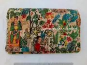 Queen Beige Floral Printed Summer Kantha Quilt Cotton Home Dorm D?cor Blanket
