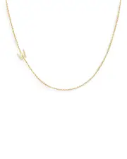 Zoe Lev 14K Yellow Gold Asymmetrical Initial Pendant Necklace, 18L
