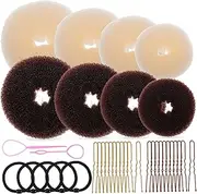 Generic 1Set Hair Bun Maker Kit Donut Buns Shaped Hairpins Hair Ties Styling Tools for Women and Versatile Hair Accessories for Elegant Hairstyles
