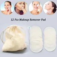 在飛比找蝦皮購物優惠-12Pcs Makeup Remover Pads Reus