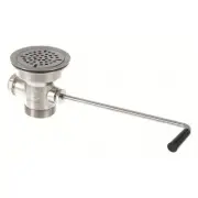 TOP-LINE® Twist Handle Drain 3-1/2" Sink Opening 2" Outlet with 1-1/2" Male Redu