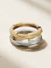 [Gucci] Gucci - Link To Love 18-karat White And Yellow Gold Ring - 11 11 Gold