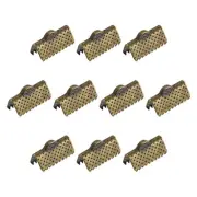 100Pcs Ribbon Crimp Clamp Ends 13mm Cord End Clasp for DIY Craft Bronze Tone