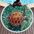 Shell Gradient Round Beach Pool Towel Fringe 150cm Throw Yoga Picnic Blanket Mat