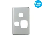 HPM Excel Vertical Single Powerpoint + Extra Switch Matt Silver Metal Cover