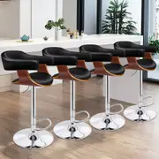 4x ALFORDSON Bar Stools Ergonomic Armrest Black