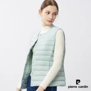 【pierre cardin 皮爾卡登】網路獨家 男女款 無印簡約風兩穿圓領V領羽絨背心(多色任選/附收納袋)