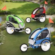 3-Wheel Lightweight Bike Trailer Foldable Child Bicycle Stroller Portable Kids