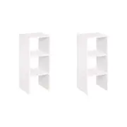 Decorative Home Stacking 31 2-Cube Organizer Storage, White (2 Pack), 11.7 x x