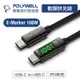 POLYWELL 寶利威爾 USB Type-C To C 100W 數位顯示PD快充線【2米】閃充 充電線 傳輸線 適用iPad 安卓 筆電 台灣現貨