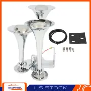 3 Trumpet 152db 105mm Train Horn Compressor For Truck Car Boat Electric Air Horn
