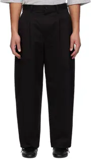 Chino Cloth Trousers M Black