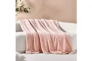 Serene Hudson Fleece and Sherpa Reverse Throw Blanket Blush
