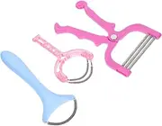 DRESSOOS 3Pcs Portable Facial Hair Remover Spring Epilator for Women Manual Hair Removal Tool Safe and Durable Epilator for Chin Cheeks and Neck Easy to Carry and Store Random Color