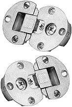 2 Pcs 90 Degree Adjustable Back Flap Hinge Page Turning Axis Cabinet Door Hidden Drop Hinge for Folding Dining Table with Mounting Screws