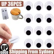 UP 36PCS Wiggly Google Googly Eyes 40mm Joggle Moveable Black Eye Craft Art NEW