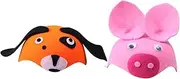 FOYTOKI Animal Hat Set 2pcs Children's Funny Pig Dog Cap for Parties Halloween Dress-up