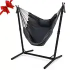 Hammock Chair with Stand,Heavy-Duty Hanging Chair with Stand, for Indoor Outd...