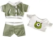 [niannyyhouse] 20cm Plush Doll Clothes Green Monster Suit Coat T-Shirt Pants 8in Doll Dress up (Green, 20CM)