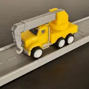 Yellow Crane Truck NEW Road To Gold Driven Battat Pocket Micro Toy Car
