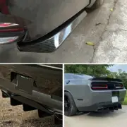 New Rear Bumper Diffuser Shark Fin Spoiler Lip Splitter + Carbon Fiber Rear Spat