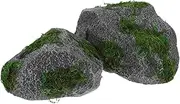 VANZACK 2pcs Realistic Faux Rocks for Indoor Plants Outdoor Landscaping Weatherproof Decorative Stones for Aquarium Micro Landscaping Lightweight Foam Design