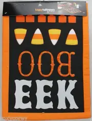 Halloween Orange AHH BOO EEK Candy Corn Table Runner 13x36 NWT