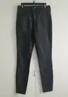 Fashion Nova Slow & Steady Hi Rise Jeans Black Button Fly Raw Hem Skinny Size 3
