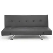 Laura Hill Brooklyn 3 Seater Grey Faux Leather Sofa Bed Lounge