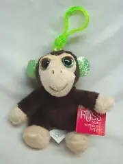 RUSS Li'L Peepers MOCHA THE MONKEY CLIP 3" Plush STUFFED ANIMAL TOY NEW