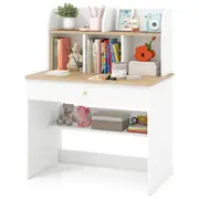 Babyjoy Wooden Kids Desks Study Writing Table w/Drawer & Open Shelves Home School Workstation