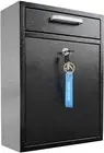 VORVIL Locking Mailbox Wall Mount - Outdoor Galvanized Steel Mailbox with Keys
