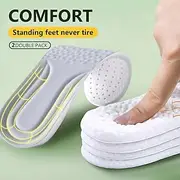 Comfortable Memory Foam Insoles – Anti-Fatigue Cushioned Inserts for Shoes, Standing Support, Double Pack for Men Women