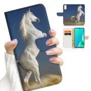 ( For Vivo Y22s ) Wallet Flip Case Cover AJ23453 White Horse