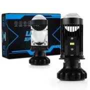 2X RHD H4 9003 Mini Bi-LED Projector Lens Headlight Kit 100W High-Low Bulb 6000K